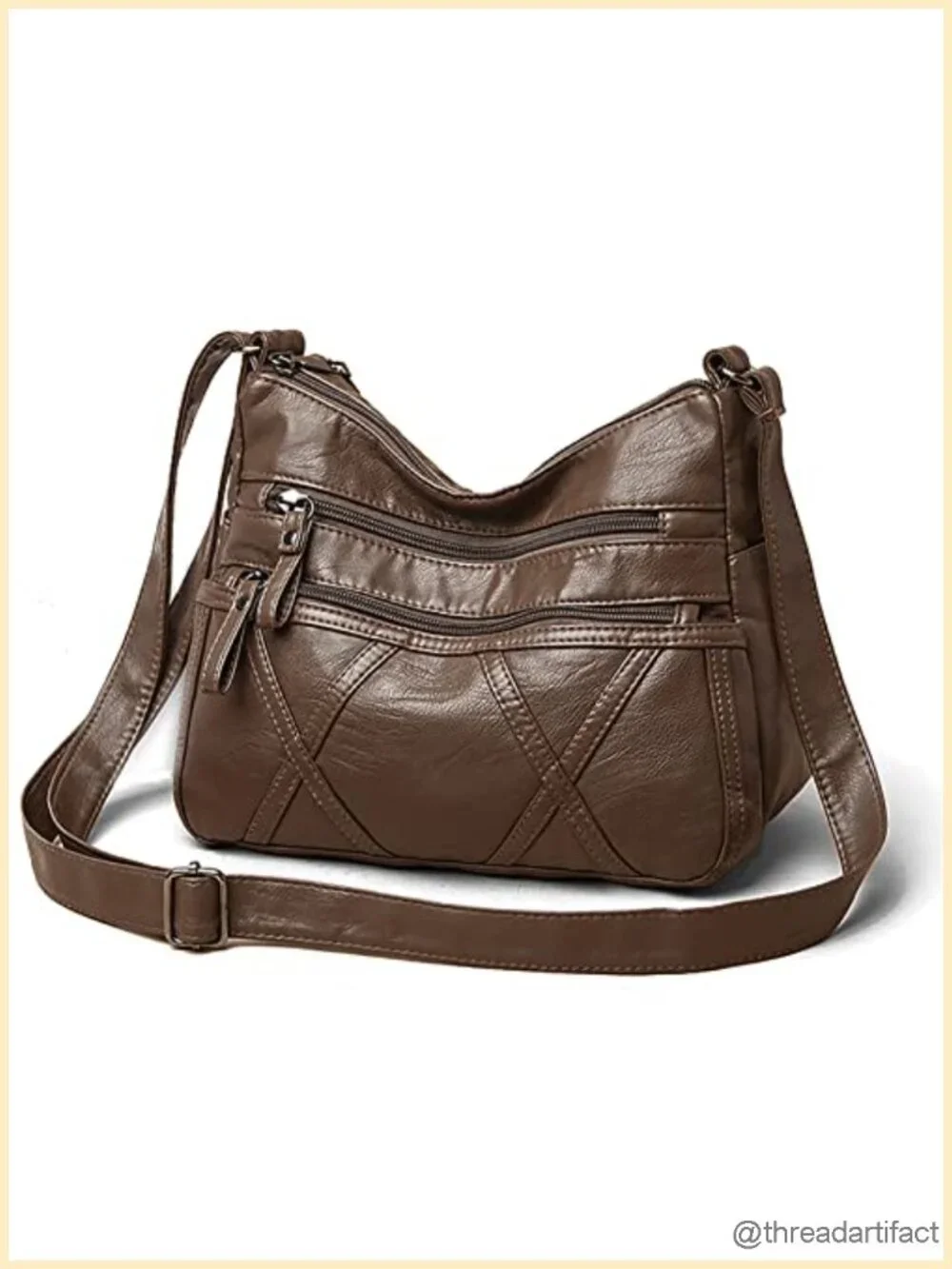 Small Crossbody Bag for Women Vegan PU Leather Shoulder Purse Multiple Pockets